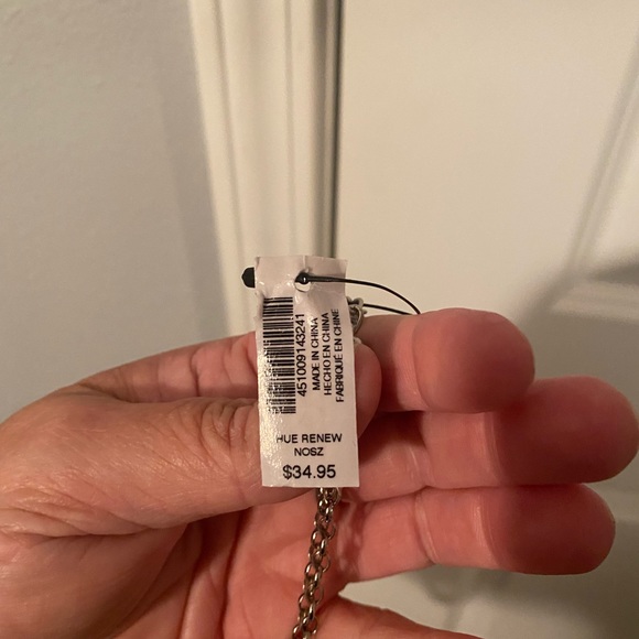 Chico’s women necklace. NWT. Two shades of blue stones. Silver. - Picture 2 of 5